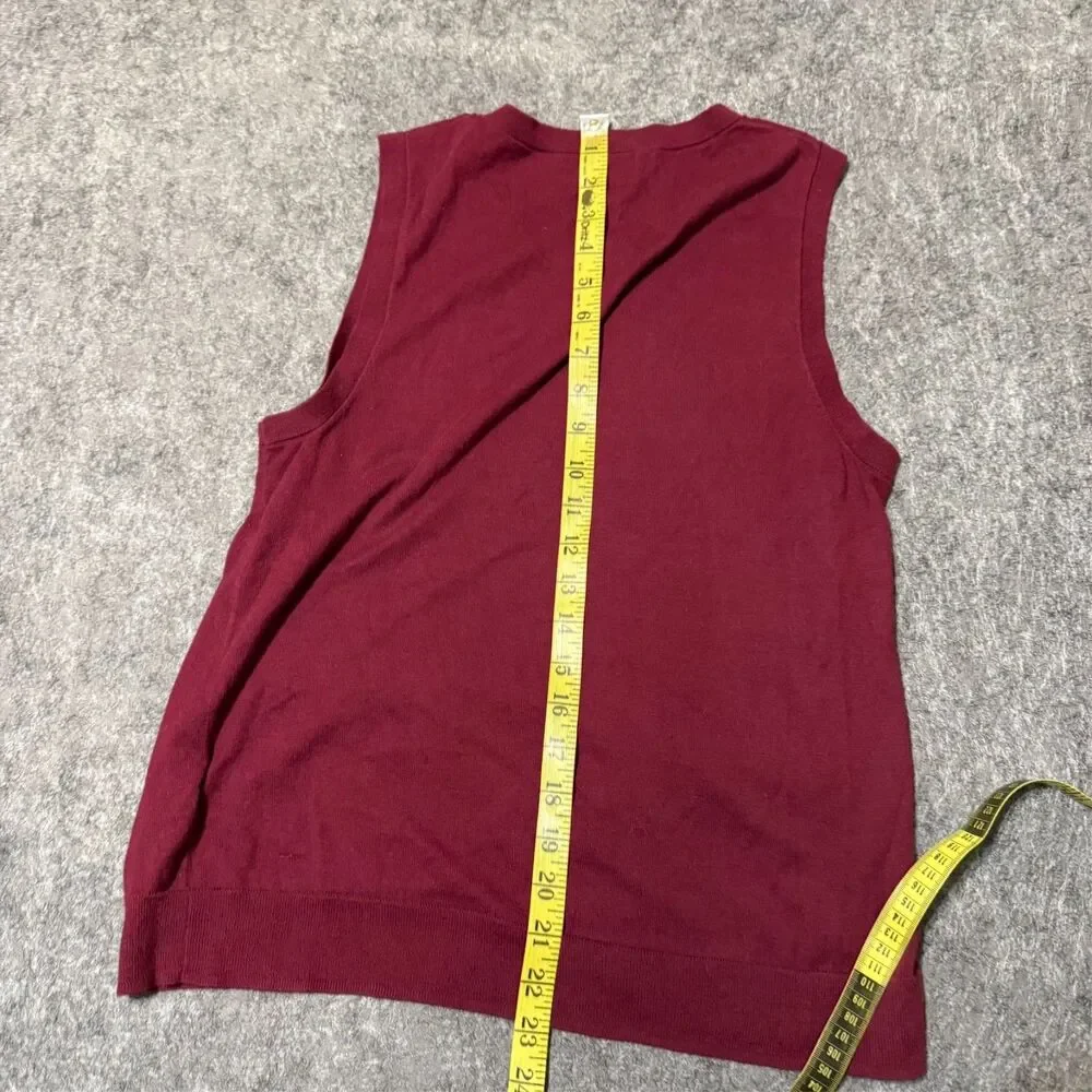 J.Crew women's sweater tank top size M. Red classic shell knit crew neck